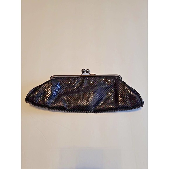 Whiting & Davis Vintage Mesh Chain Kiss Lock Evening Purse Micro Bag Black - Picture 2 of 14